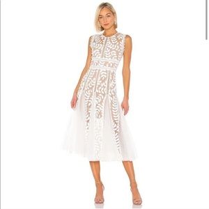 Saba Blanc Midi Dress in White